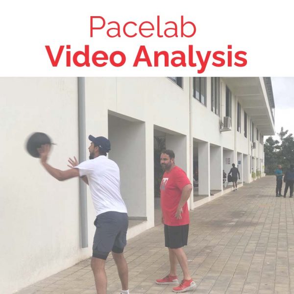 Player receiving feedback after PaceLab fast Bowling Video Analysis